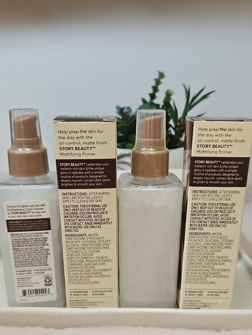 STORY BEAUTY DUO  BRIGHTENING FACIAL CLEANSER AND MATTIFYING PRIMER 4-PIECES